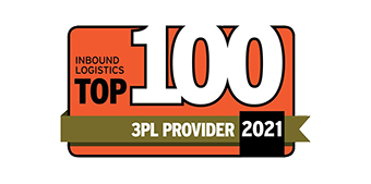 Logo du palmarès des 100 meilleurs fournisseurs 3PL en 2021 de Inbound Logistics 