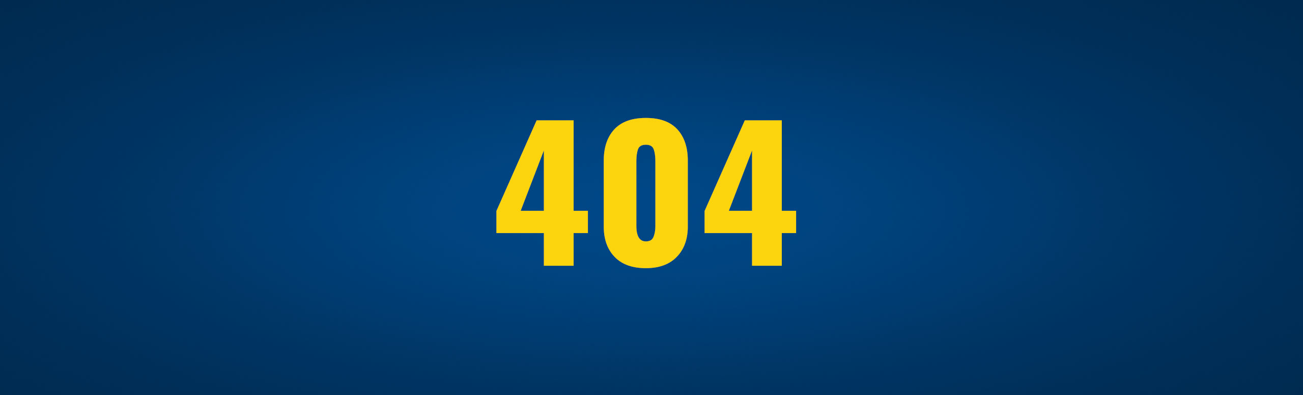the number 404 in yellow over a blue background